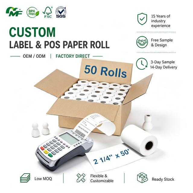 80x80mm Thermal Paper Rolls POS Paper 57X40 80mm X 50mm Size for Convenient Use