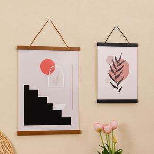 Teak Pine Wood Magnetic Painting <b>Frame</b> for Photo or <b>Canvas</b> Poster <b>Frame</b> Art Hanger for Festival Room Decoration - Product Image 3
