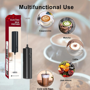 Tốc Độ Cao Pin Hoạt Động Thép Không Gỉ Sữa Frother Uống Mixer Trứng Beater Matcha Whisk Điện Cà Phê Frother Cầm Tay - Product Image 6