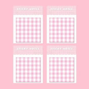 กระดาษโน้ตแบบมีกาวในตัว ลายตารางน่ารัก 4 ชิ้น พกพาสะดวก ใช้งานได้จริง เหมาะสำหรับนักเรียนและสำนักงาน ใช้ได้ในช่วงเปิดเทอม - Product Image 5