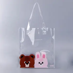 Nhà Máy Tùy Chỉnh Siêu Trong Suốt Vinyl Nhựa Sân Vận Động Túi Rõ Ràng Pvc Tote Bag Với Tùy Chỉnh In Logo