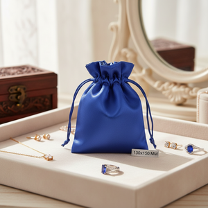 Custodie per Gioielli SACK SATIN Blu 130X150 MM - Product Image 3