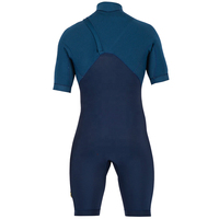 DIVESTAR Logo Kustom 2/2mm Neoprene Tahan Air Bernapas Hangat Bodysuit Pendek dengan Ritsleting di Dada untuk Berselancar Wetsuit Dewasa