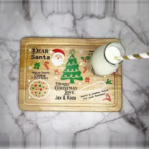 Quà Tặng Giáng Sinh Năm Mới Khay Pizza Bằng Gỗ Tre Nhỏ Thân Thiện Với Môi Trường Tiện Dụng