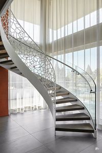 Usine Tanlong <span class=keywords><strong>Escalier</strong></span> en fer forgé <span class=keywords><strong>Escalier</strong></span> d'intérieur Balustrade Garde-corps <span class=keywords><strong>Escalier</strong></span> incurvé en acier - Product Image 2