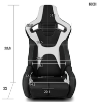 Siège de simulateur de course universel réglable JIABEIR JBR1095 en PVC noir au design élégant et personnalisé, pièces de voiture, siège de course
