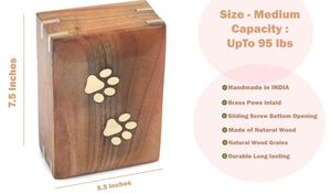 جرة خشبية عالية الجودة مصنوعة يدويًا وصديقة للبيئة ومتينة لحفظ رماد الحيوانات الأليفة، تذكار للحيوانات الأليفة من شاندونغ، الصين - Product Image 3