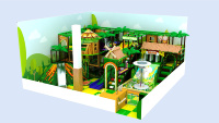 Estructura de Juego Comercial Multinivel con Temática de Jungla, Tobogán, Escalada, Equipo de Juegos Interior para Centro de Entretenimiento de Centro Comercial