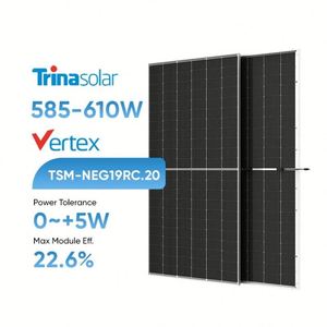 Panel Solar Trina Vertex N de 580W TSM-NEG19RC.20 585w 590w 595w 600w 610w, Módulo Monocristalino Bifacial de Doble Vidrio Tipo N - Product Image 2