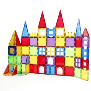 Großhandel pädagogisches spielzeug für farbe-Kindergarten Lernspiel zeug Klare Farbe 3D-Bausteine Set Magnet fliesen Spielzeug für Kinder
