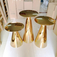 Table basse ronde or moderne Bjflamingo petite table à thé de luxe