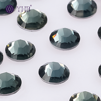 Strass en verre en vrac à facettes rondes lisses pour embellissement de chaussures et de robes DIY
