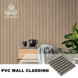 MUMU Tấm PVC Gỗ Thông Trang Trí 3D Tường Nền Nội Thất Dán Tường Chống Thấm Nước