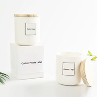 Handgefertigte Keramik-Duftkerze im Glas |   Luxuriöse Private-Label-Sojawachskerze für Moderne Ästhetische Wohnraumdekoration und Spa