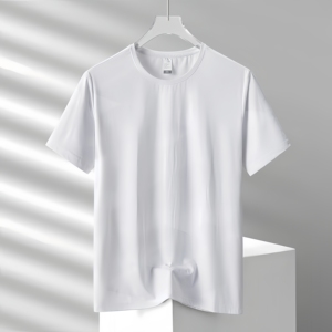 <span class=keywords><strong>T</strong></span>-<span class=keywords><strong>shirt</strong></span> d'é<span class=keywords><strong>t</strong></span>é décontracté et polyvalent pour <span class=keywords><strong>homme</strong></span> grande taille, en soie glacée synthétique, coupe ample, 260 grammes, avec logo 2026 - Product Image 5