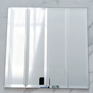 Dosseret Autocollant Miroir Métro Argent - Carrelage Peel And Stick 4x12 Pouces - Brillant