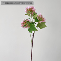 Bunga Hydrangea Sutra Putih Iridescent 3D Print Grosir dengan Batang dan Daun untuk Dekorasi Rumah