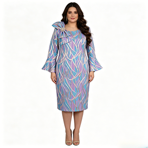 Nouvelle Arrivée 2026 : Robe Unique Grande Taille pour Femme au Design Tendance avec Tissu Brocart de Haute Qualité - Product Image 1