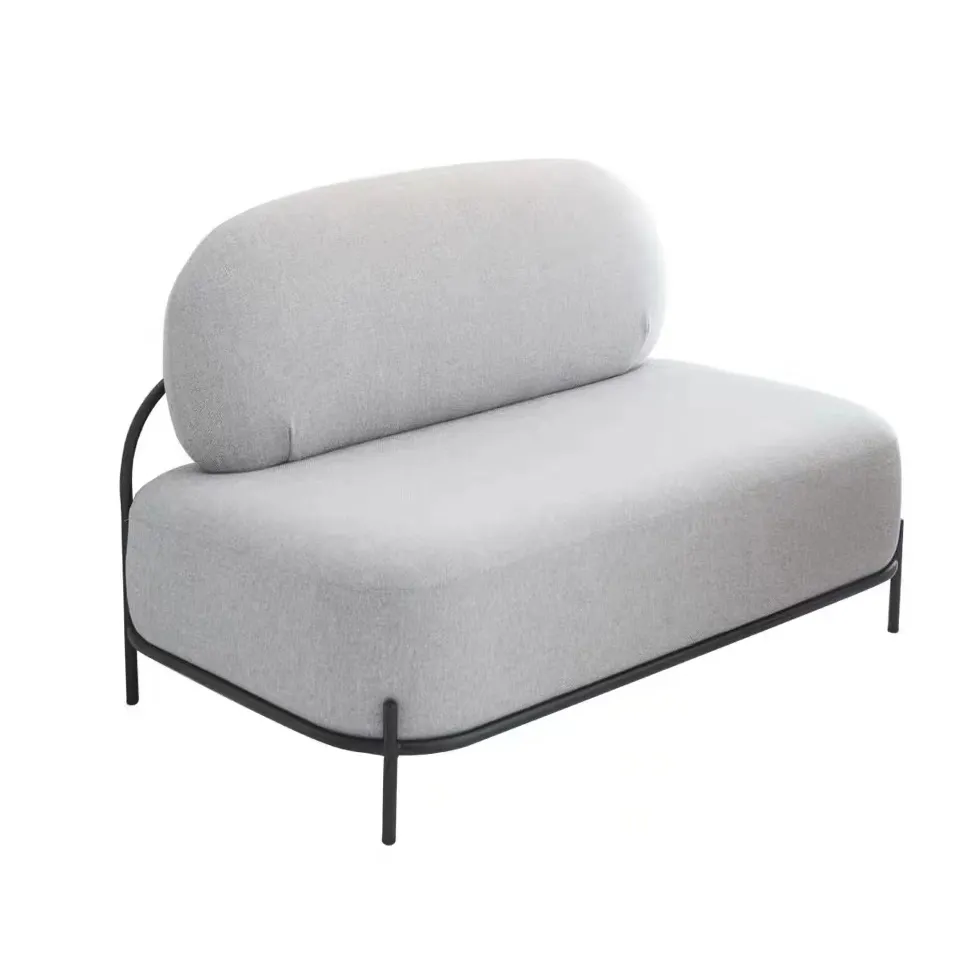 북유럽 현대 모듈러 홈 거실 의자 스테인레스 스틸 프레임 호텔 패브릭 실내 장식품 단일 레저 악센트 의자