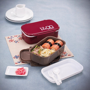 <b>Lunch</b> <b>Box</b> Single Layer Plastic Rectangle With Lid For Children Student Use - Product Image 2