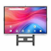 Layar Panel Datar Interaktif 4K UHD Papan Tulis Sentuh Android LCD All-in-One untuk Ruang Kelas
