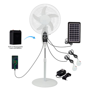 China Factory 16inch 18inch 12v Solar Ac Fan Solar <b>Rechargeable</b> Fan With Solar USB Charge and <b>LED</b> <b>Light</b> HF-198-15W <b>Rechargeable</b> - Product Image 3