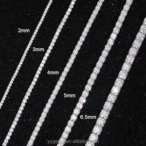 100% Pass diamant testeur D couleur vvs mossanite 2mm-6.5mm glacé hip hop collier femmes bijoux tennis chaîne moissanite chaîne
