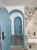 Porte en acajou de style américain en forme d'arche, dessus arrondi, porte simple en acajou massif, dessus arrondi, porte en bois massif