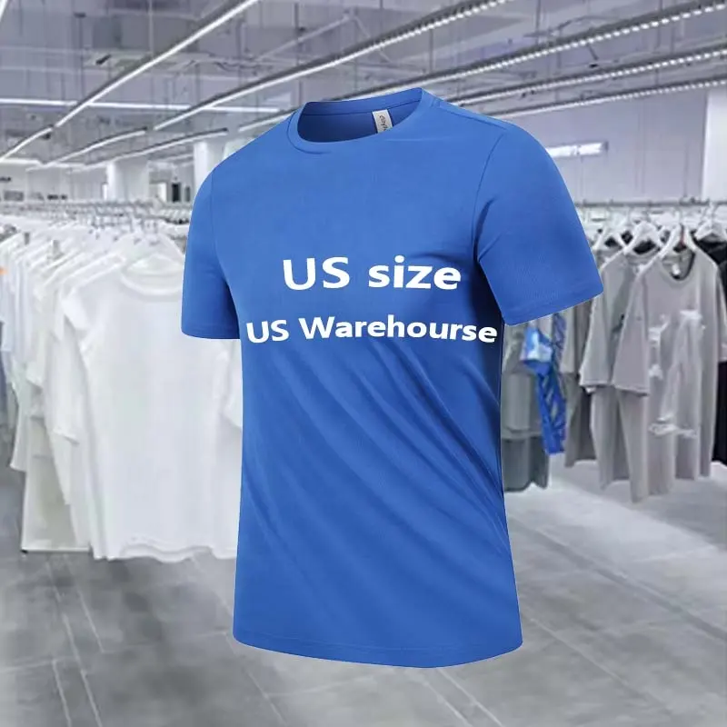 Neues individuelles Logo Sublimationshemden 100% Polyester Baumwolle Gefühl US-Größe einfarbige Polyester-T-Shirts für Sublimation einfarbige T-Shirts