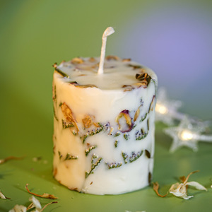 LANJO AROMA Bougie en cire de soja écologique Fleurs séchées biologiques Parfum frais Faite à la main Longue durée pour la décoration de la maison Méditation - Product Image 4