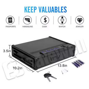 <span class=keywords><strong>Caja</strong></span> <span class=keywords><strong>Fuerte</strong></span> Mini Plana Safewell para Auto, Hogar y Oficina, con Sensor de Huella Digital, Resistente a Impactos, Triple Acceso, Anti-Robo, de Acero - Product Image 2