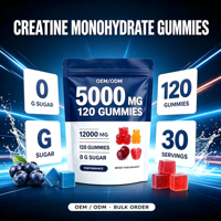 Créatine Monohydrate en Gommes Halal Vente en Gros OEM ODM Production en Masse Usine Force Musculaire Maigre Endurance GMP