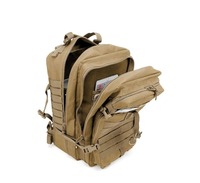 Sac à dos tactique camouflage imperméable 45L en polyester Oxford avec fermeture éclair et fermoir, courbe physiologique du dos