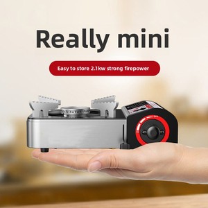 Cuisinière à gaz portable en acier inoxydable pour <span class=keywords><strong>camping</strong></span> en plein air voiture usage domestique-Mini cassette magnétique coupe-vent barbecue carburant butane-manuel - Product Image 2