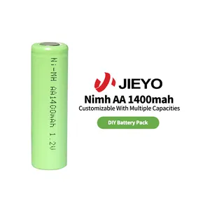 Jieyo nhiệt độ cao NiMH pin 1.2V AA 1400mAh có thể sạc lại Ni-MH kích thước AA hình trụ pin di động được sử dụng trong xe ghi âm