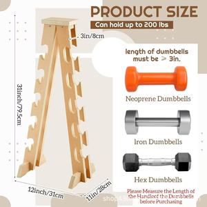 Wooden <b>Dumbbell</b> Rack 5 Tier 31inch Height Multi Layer Storage For Gym Home Use - Product Image 1