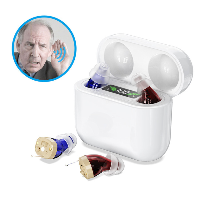 Advanced Adjustable 8-Channel Ite Invisible Ear Aid Sound Amplifier for Elderly Deafness with Rechargeable Long Lasting Battery