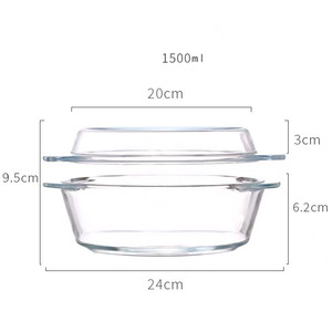 Oven Microwave Safe Glass Cookware High <strong>Borosilicate</strong> Glass <strong>Bowl</strong> <strong>with</strong> <strong>Lid</strong> Heat Resistant Soup <strong>Bowl</strong> Glass Salad <strong>Bowl</strong> - Product Image 6