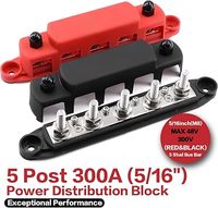 Barre omnibus 300A à 5 bornes, bloc de distribution d'alimentation pour borne de batterie 12V-48V