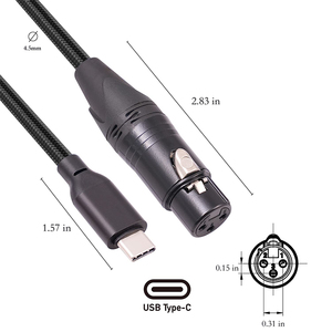 Cable Adaptador de Micrófono USB Tipo C Macho a XLR Hembra de 3 Pines, Cable de Datos de Audio para Computadora - Product Image 3