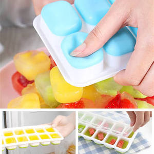 Bac à glaçons en silicone HALO avec couvercle transparent, 14 compartiments, moule à glace flexible à démoulage facile, qualité alimentaire, empilable, pour la maison - Product Image 2