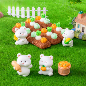 En gros Micro Paysage Créatif Mignon Récolte Ours Poupée Mousse Légumes Jardinage DIY Ornement - Product Image 2
