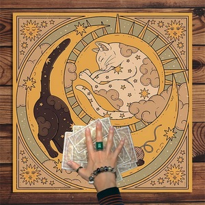 Tovaglia Tarocchi Yin-Yang con Gatto per Stregoneria e Astrologia, Divinazione, Decorazione Casa con <span class=keywords><strong>Carta</strong></span> dei Tarocchi 'Conosci Te Stesso' per San Valentino - Product Image 5
