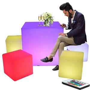 Modern açık LED küp oturak aydınlatma <span class=keywords><strong>l</strong></span>-boyutu plastik Bar sandalyeler için otel ve <span class=keywords><strong>L</strong></span> ambalaj ile bahçe ledi bahçe küp - Product Image 5