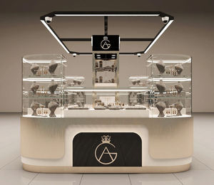 Custom Jewelry <b>Display</b> Island | Boutique Center Showcase | Wooden LED Lighting <b>Cabinets</b> | Turnkey Retail Store Solutions - Product Image 6