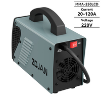 Nouvelle machine à souder MMA portable ZOJAN 200A avec écran LCD, fonction anti-adhérence et arc force, 220V pour usage domestique et projets de bricolage