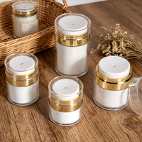 Pot à crème blanc sans air de 15/30/50 ml, pot cosmétique de luxe en acrylique à double paroi avec impression personnalisée