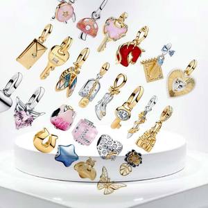 Colgante Romántico de Plata de Ley 925 con Forma de Corazón, <span class=keywords><strong>Mariposa</strong></span> y Hongo, para Pulseras y Collares DIY, Regalo de Cumpleaños para Mujer - Product Image 4