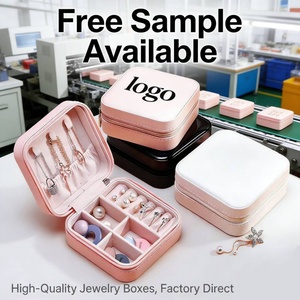 Custom Jewelry Organizer Box with logo Fashion Women Girls Jewelry Organizer Zipper Closure Portable Jewelry Travel Box - Product Image 2