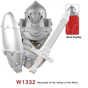 Moc Thời Trung Cổ quân sự hiệp sĩ khối xây dựng Áo Giáp Vàng thanh kiếm vũ khí lá chắn Mũ bảo hiểm áo choàng gạch đồ chơi - Product Image 5